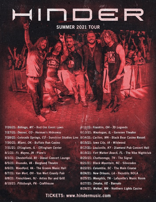 past hinder tour dates